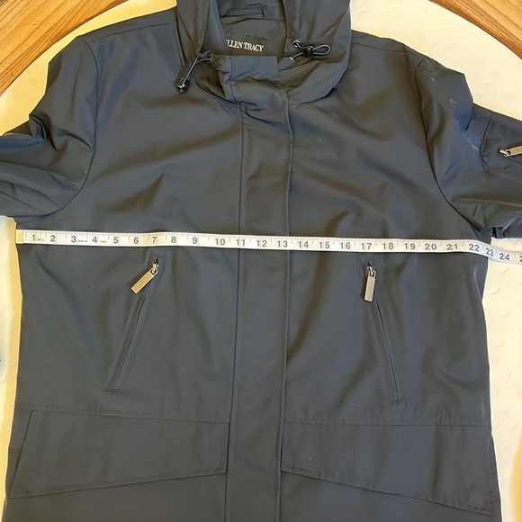 ELLEN TRACY NWOT Navy City Jacket with Hood - Size XL - Picture 11 of 12